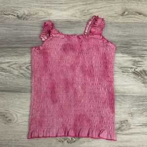 Wonder Nation Pink Tie Dyed Sleeveless Smocked Tank Top Girl's Size S (6-6X)